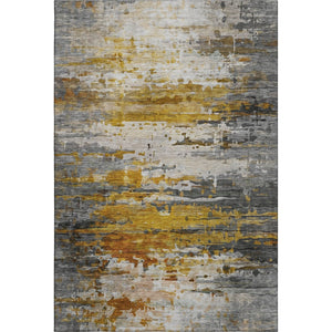 HomeRoots 8' Copper and Gray Abstract Round Rug - Washable, UV Protected, Durable, Ideal for Any Space 715414