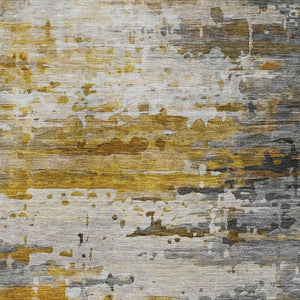 HomeRoots 10' X 14' Copper and Gray Abstract Area Rug – UV Resistant, Washable, Modern Design for Homes 715417