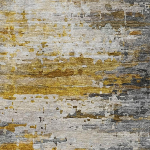 HomeRoots 10' X 14' Copper and Gray Abstract Area Rug – UV Resistant, Washable, Modern Design for Homes 715417