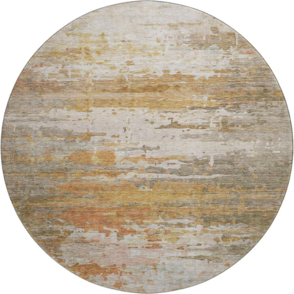HomeRoots 8' X 10' Khaki and Beige Abstract Washable Area Rug - Durable, Stain-Resistant, UV Protected Design! 715421