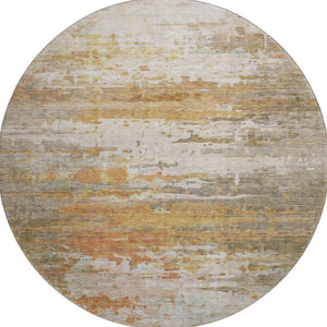 HomeRoots 8' X 10' Khaki and Beige Abstract Washable Area Rug - Durable, Stain-Resistant, UV Protected Design! 715421