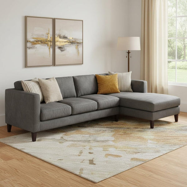 HomeRoots 10' Khaki and Beige Abstract Area Rug - Washable, UV-Protected, Stain Resistant for Active Homes! 715423