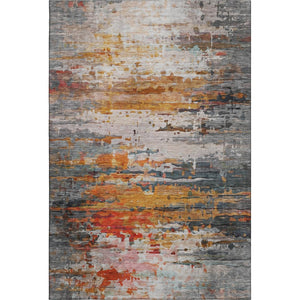 HomeRoots 5' X 8' Terra Cotta & Beige Abstract Area Rug - Washable, UV Protected, Durable & Stylish Design 715431
