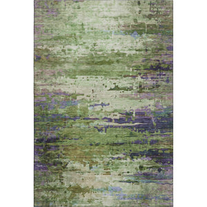 HomeRoots 5' X 8' Vibrant Green and Purple Abstract Area Rug - Washable, UV Protected, Durable & Stylish Design 715443