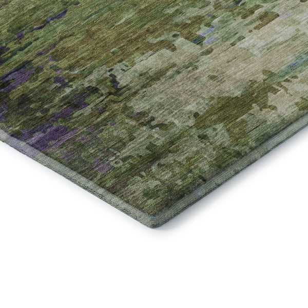 HomeRoots 5' X 8' Vibrant Green and Purple Abstract Area Rug - Washable, UV Protected, Durable & Stylish Design 715443