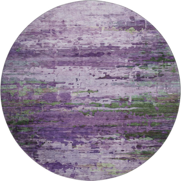 HomeRoots 8' X 10' Vibrant Purple and Green Abstract Area Rug - Washable, UV Protected, Durable & Stylish! 715457