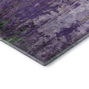 HomeRoots 8' X 10' Vibrant Purple and Green Abstract Area Rug - Washable, UV Protected, Durable & Stylish! 715457
