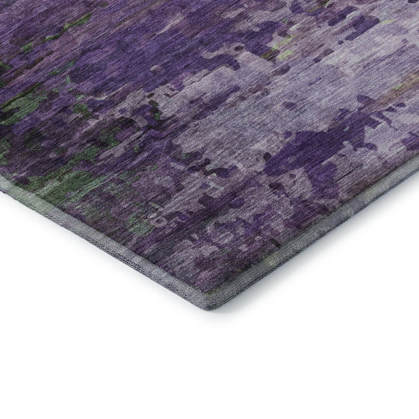 HomeRoots 8' X 10' Vibrant Purple and Green Abstract Area Rug - Washable, UV Protected, Durable & Stylish! 715457