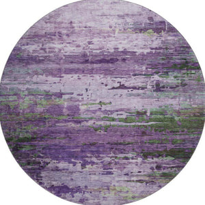 HomeRoots 8' X 10' Vibrant Purple and Green Abstract Area Rug - Washable, UV Protected, Durable & Stylish! 715457