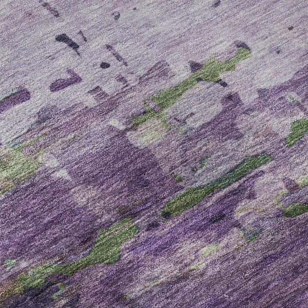HomeRoots 8' X 10' Vibrant Purple and Green Abstract Area Rug - Washable, UV Protected, Durable & Stylish! 715457