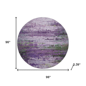 HomeRoots 8' X 10' Vibrant Purple and Green Abstract Area Rug - Washable, UV Protected, Durable & Stylish! 715457