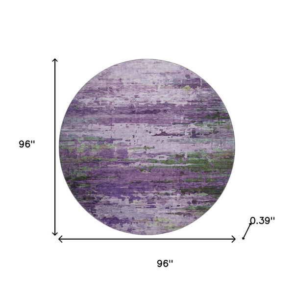 HomeRoots 8' X 10' Vibrant Purple and Green Abstract Area Rug - Washable, UV Protected, Durable & Stylish! 715457