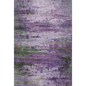 HomeRoots 9' X 12' Purple and Green Abstract Area Rug – Washable, UV-Protected, Stain-Resistant & Durable Decor 715458
