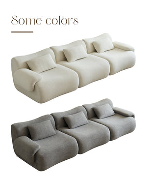 English Elm Modular Sectional Sofa - Space-Saving Modern Design, Cozy Sherpa Fabric, Perfect For Small Rooms W3622S00001
