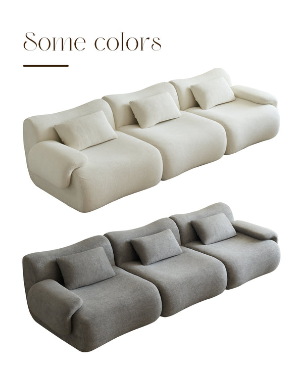 English Elm Modular Sectional Sofa - Space-Saving Modern Design, Cozy Sherpa Fabric, Perfect For Small Rooms W3622S00001