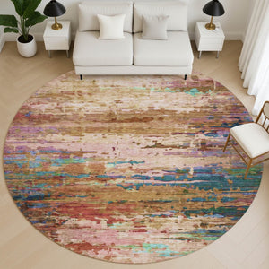 HomeRoots 8' x 10' Sage and Teal Abstract Area Rug - Washable, UV-Protected, Pet-Friendly for Stylish Spaces! 715463