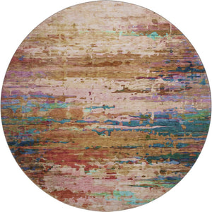 HomeRoots 8' x 10' Sage and Teal Abstract Area Rug - Washable, UV-Protected, Pet-Friendly for Stylish Spaces! 715463