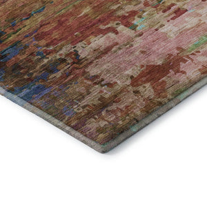 HomeRoots 8' x 10' Sage and Teal Abstract Area Rug - Washable, UV-Protected, Pet-Friendly for Stylish Spaces! 715463
