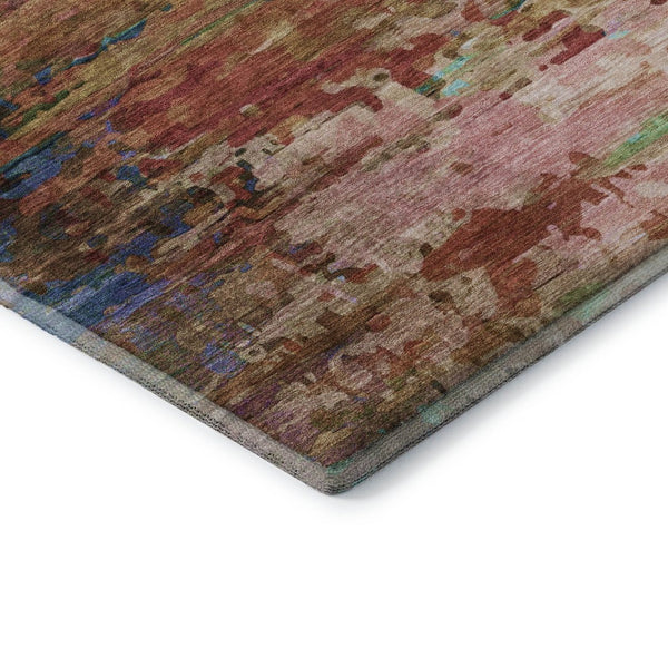 HomeRoots 8' x 10' Sage and Teal Abstract Area Rug - Washable, UV-Protected, Pet-Friendly for Stylish Spaces! 715463