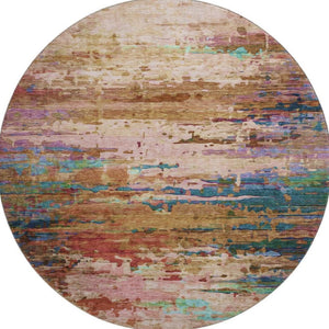 HomeRoots 8' x 10' Sage and Teal Abstract Area Rug - Washable, UV-Protected, Pet-Friendly for Stylish Spaces! 715463