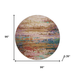 HomeRoots 8' x 10' Sage and Teal Abstract Area Rug - Washable, UV-Protected, Pet-Friendly for Stylish Spaces! 715463