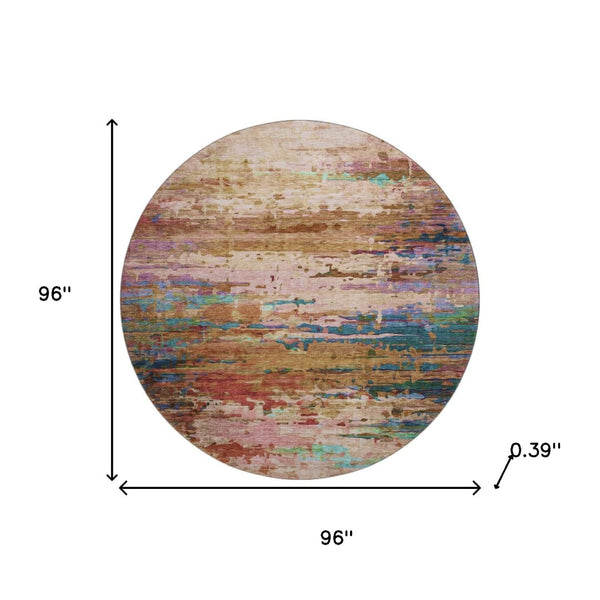 HomeRoots 8' x 10' Sage and Teal Abstract Area Rug - Washable, UV-Protected, Pet-Friendly for Stylish Spaces! 715463