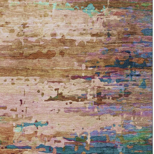 HomeRoots 9' X 12' Sage and Teal Abstract Area Rug – Stylish, Washable, UV-Protected, Perfect for Kids & Pets! 715464