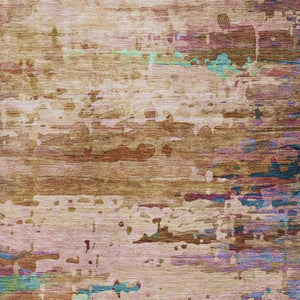 HomeRoots 10' X 14' Sage and Teal Abstract Washable Area Rug - Durable, UV-Protected & Easy-Care Design! 715465