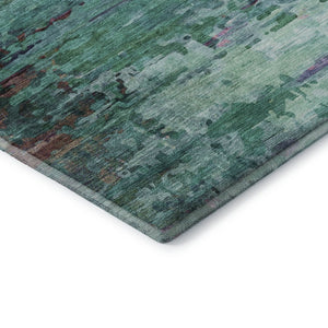 HomeRoots 10' X 14' Teal & Plum Abstract Area Rug - Washable, Stain-Resistant, UV-Protected for Busy Homes 715471