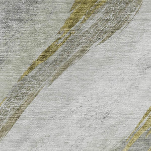 HomeRoots 5' X 8' Sage and Gray Abstract Washable Area Rug with UV Protection for Busy Homes and Style 715473