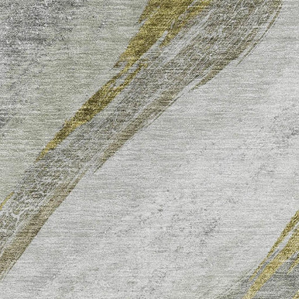 HomeRoots 5' X 8' Sage and Gray Abstract Washable Area Rug with UV Protection for Busy Homes and Style 715473