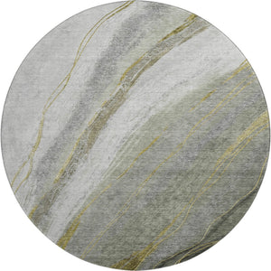 HomeRoots 8' X 10' Stylish Sage & Gray Abstract Washable Area Rug with UV Protection for High-Traffic Spaces 715475
