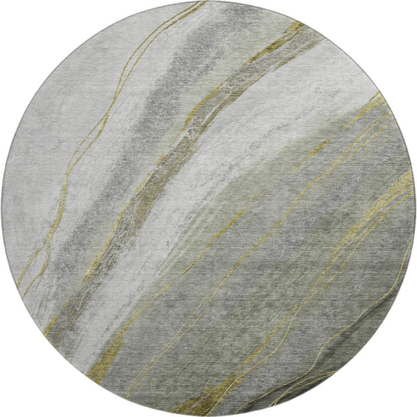 HomeRoots 8' X 10' Stylish Sage & Gray Abstract Washable Area Rug with UV Protection for High-Traffic Spaces 715475