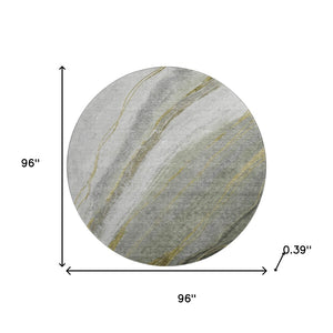 HomeRoots 8' X 10' Stylish Sage & Gray Abstract Washable Area Rug with UV Protection for High-Traffic Spaces 715475