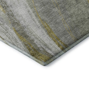HomeRoots 8' X 10' Stylish Sage & Gray Abstract Washable Area Rug with UV Protection for High-Traffic Spaces 715475
