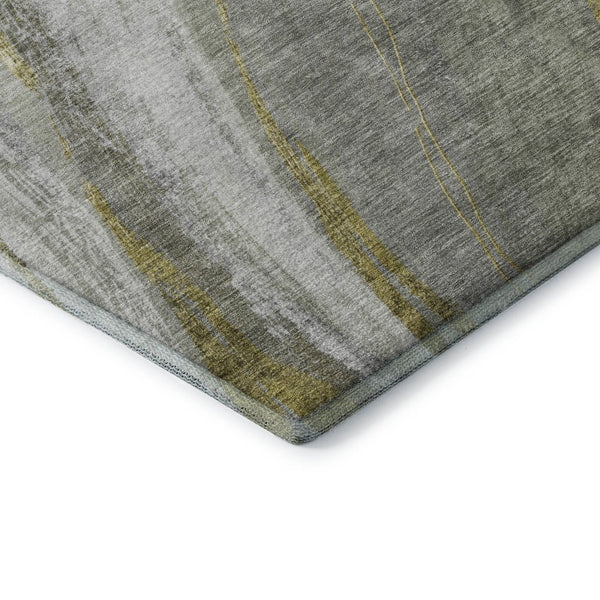 HomeRoots 8' X 10' Stylish Sage & Gray Abstract Washable Area Rug with UV Protection for High-Traffic Spaces 715475