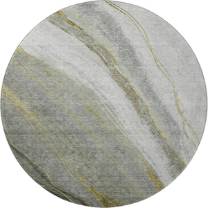 HomeRoots 8' X 10' Stylish Sage & Gray Abstract Washable Area Rug with UV Protection for High-Traffic Spaces 715475