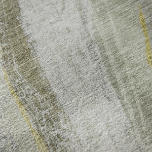 HomeRoots 8' X 10' Stylish Sage & Gray Abstract Washable Area Rug with UV Protection for High-Traffic Spaces 715475