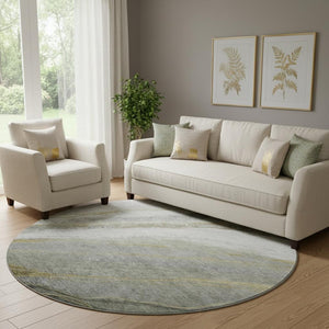 HomeRoots 8' X 10' Stylish Sage & Gray Abstract Washable Area Rug with UV Protection for High-Traffic Spaces 715475
