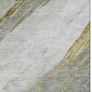 HomeRoots 9' X 12' Sage and Gray Abstract Area Rug - Washable, UV Protected, Stain Resistant for Modern Homes 715476