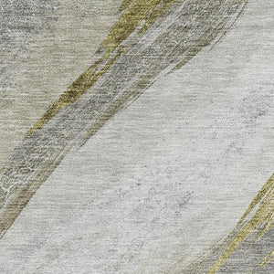 HomeRoots 10' X 14' Pewter & Gray Abstract Washable Area Rug – Durable, Stylish, UV-Protected for High-Traffic Rooms 715495
