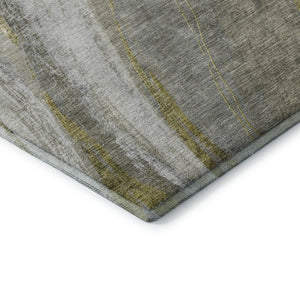 HomeRoots 10' X 14' Pewter & Gray Abstract Washable Area Rug – Durable, Stylish, UV-Protected for High-Traffic Rooms 715495