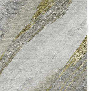 HomeRoots 10' X 14' Pewter & Gray Abstract Washable Area Rug – Durable, Stylish, UV-Protected for High-Traffic Rooms 715495