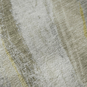 HomeRoots 10' X 14' Pewter & Gray Abstract Washable Area Rug – Durable, Stylish, UV-Protected for High-Traffic Rooms 715495
