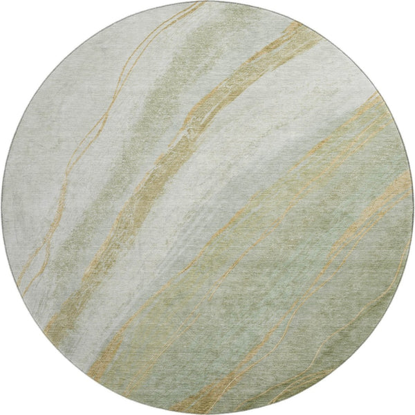 HomeRoots 8' X 10' Sage and Copper Abstract Area Rug - UV Protected, Washable, Stylish & Durable for Any Space 715499