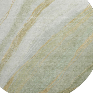 HomeRoots 8' X 10' Sage and Copper Abstract Area Rug - UV Protected, Washable, Stylish & Durable for Any Space 715499