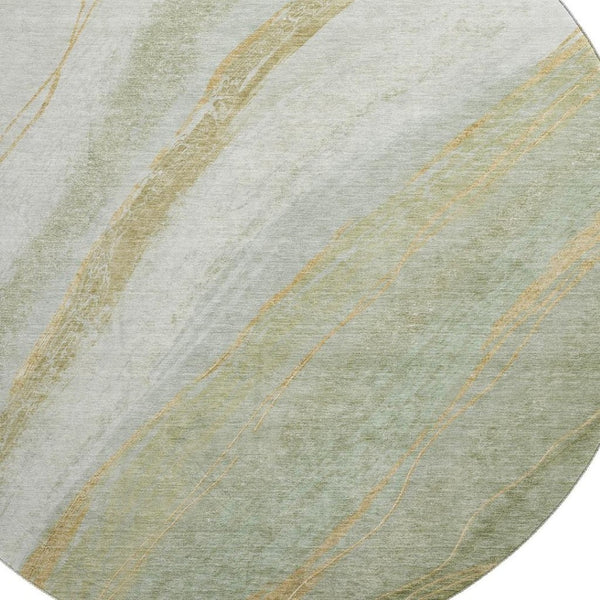 HomeRoots 8' X 10' Sage and Copper Abstract Area Rug - UV Protected, Washable, Stylish & Durable for Any Space 715499