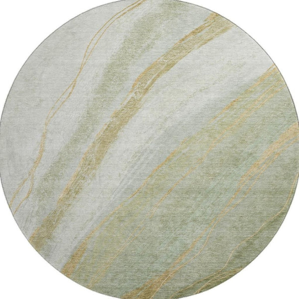 HomeRoots 8' X 10' Sage and Copper Abstract Area Rug - UV Protected, Washable, Stylish & Durable for Any Space 715499