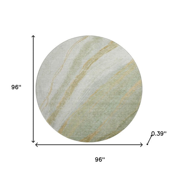 HomeRoots 8' X 10' Sage and Copper Abstract Area Rug - UV Protected, Washable, Stylish & Durable for Any Space 715499