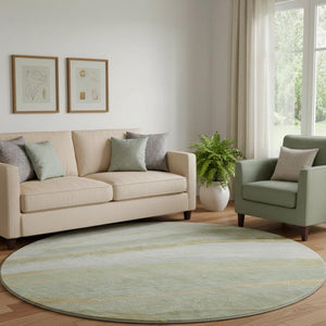 HomeRoots 8' X 10' Sage and Copper Abstract Area Rug - UV Protected, Washable, Stylish & Durable for Any Space 715499